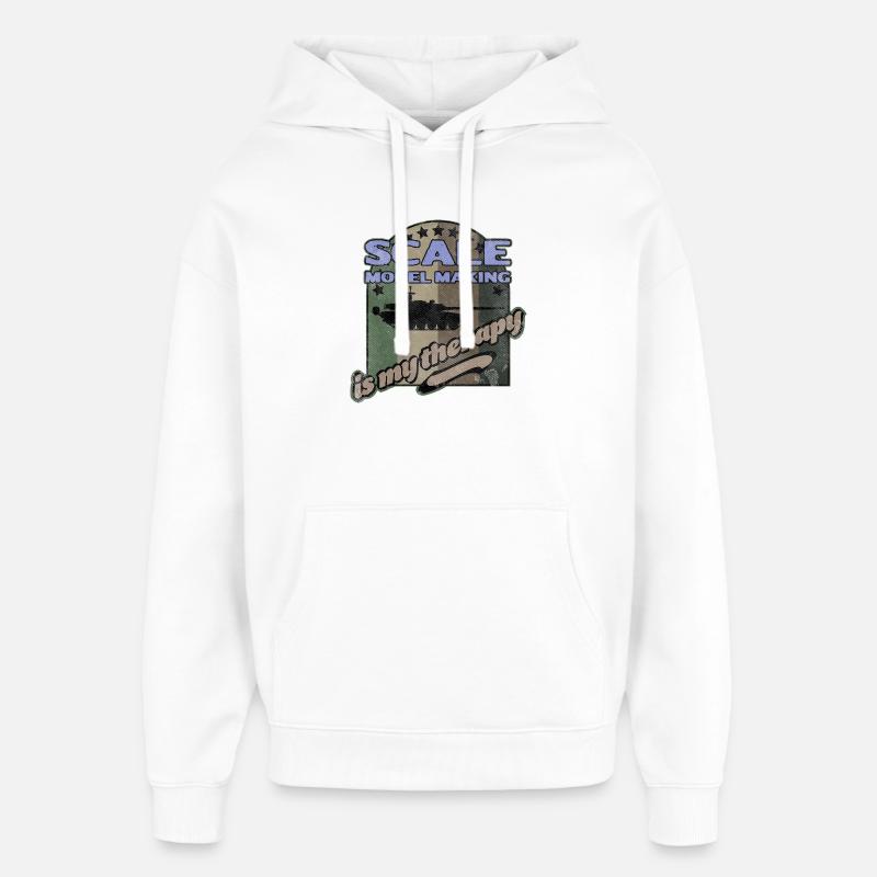 Scale Model Making Therapy - Oversized Unisex Hoodie by Stanley/Stella - white