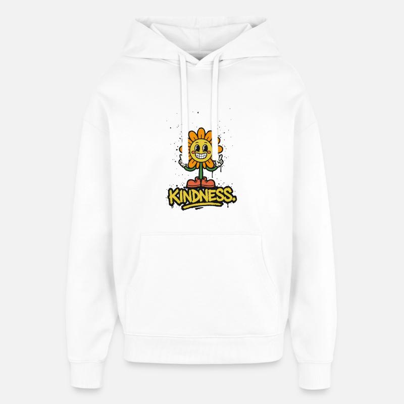 Tuez-les avec gentillesse – souriez simplement - Sweat à capuche unisexe Stanley/Stella Oversized - blanc