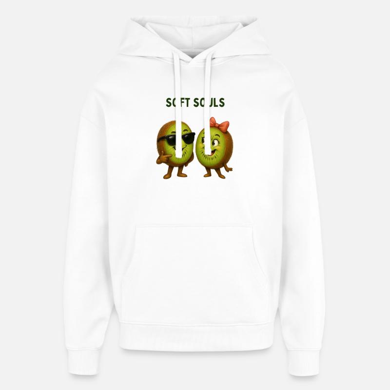 Kiwis mit Stil: Soft Souls Duo - Oversized Unisex Hoodie von Stanley/Stella - Weiß