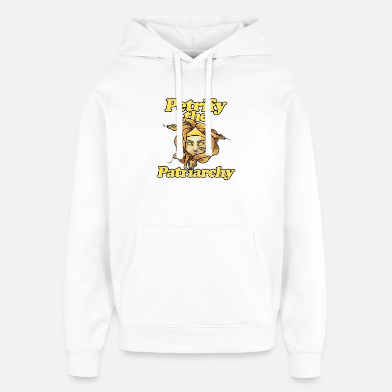 Pétrifier le patriarcat - Sweat à capuche unisexe Stanley/Stella Oversized - blanc