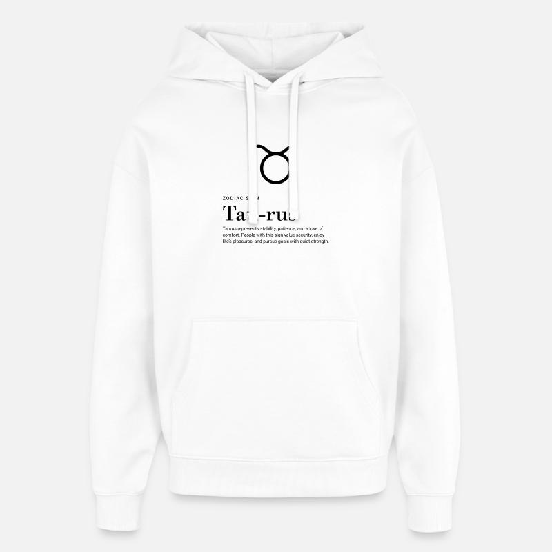 Taureau - Signe du zodiaque - Sweat à capuche unisexe Stanley/Stella Oversized - blanc