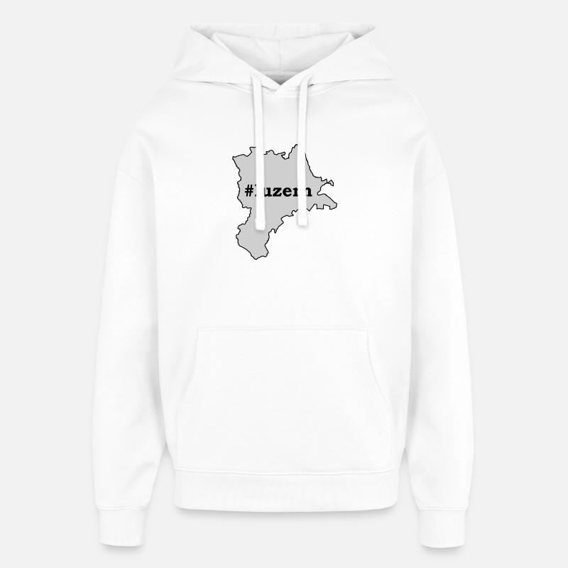 LU Lucerne - Sweat à capuche unisexe Stanley/Stella Oversized - blanc