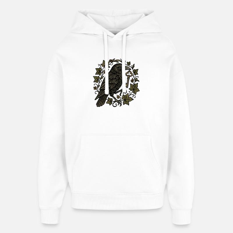 Raven avec Key in Ivy - Sweat à capuche unisexe Stanley/Stella Oversized - blanc