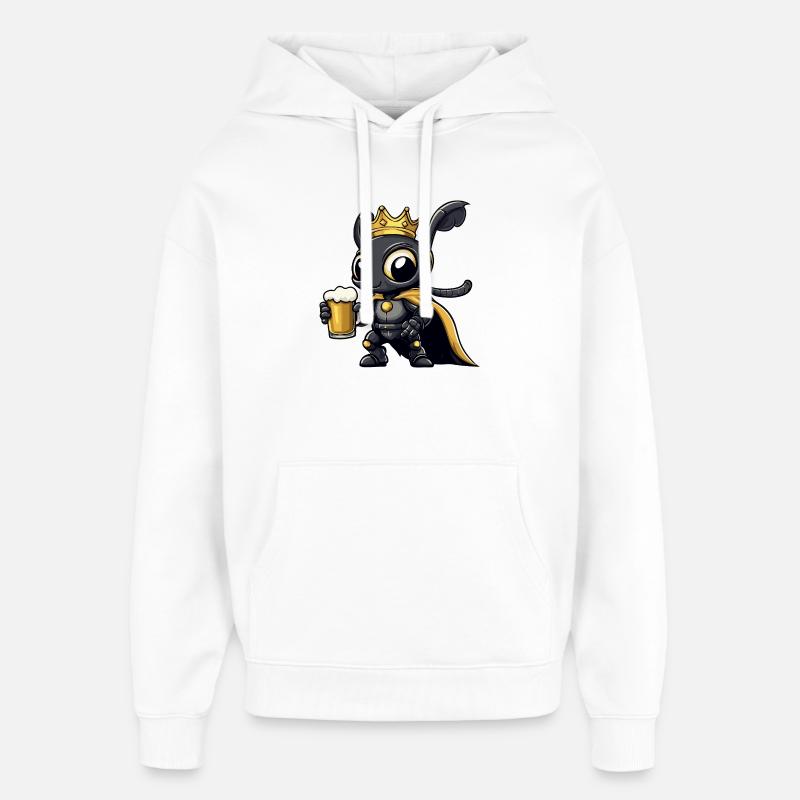 Roi de la Bière des Fourmis - Sweat à capuche unisexe Stanley/Stella Oversized - blanc