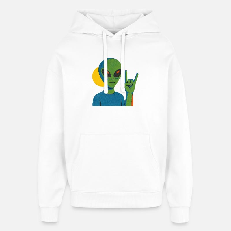 Panneau néon en pierre extraterrestre - Sweat à capuche unisexe Stanley/Stella Oversized - blanc