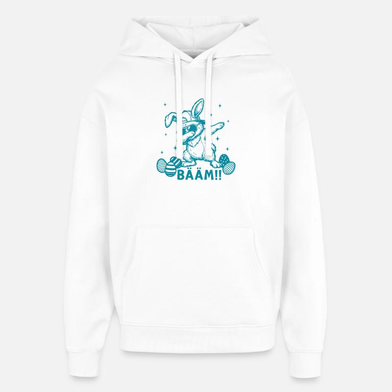 Funny Easter Dabbing Easter Bunny Bääm - Oversized Unisex Hoodie by Stanley/Stella - white