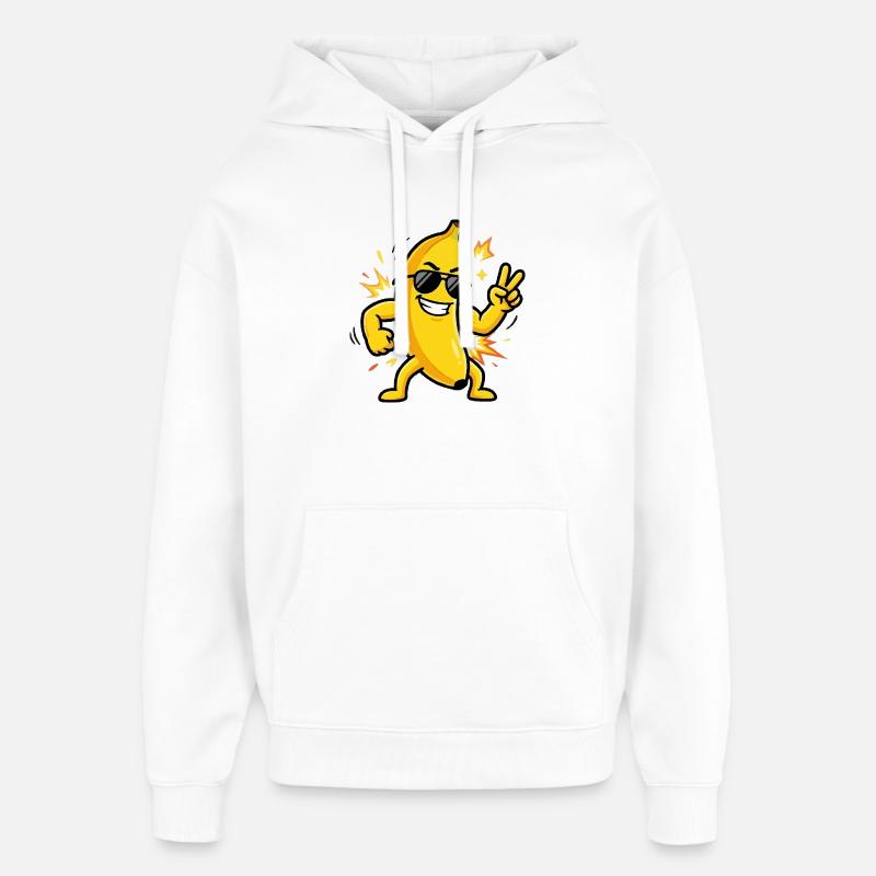 Banane avec lunettes de soleil - Sweat à capuche unisexe Stanley/Stella Oversized - blanc