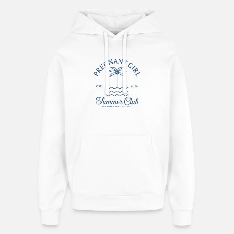 Annonce de grossesse été 2026 - Sweat à capuche unisexe Stanley/Stella Oversized - blanc