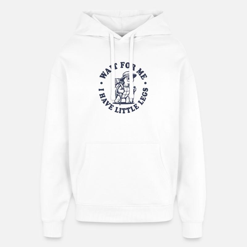 Tortue errante Attends-moi Petites jambes - Sweat à capuche unisexe Stanley/Stella Oversized - blanc