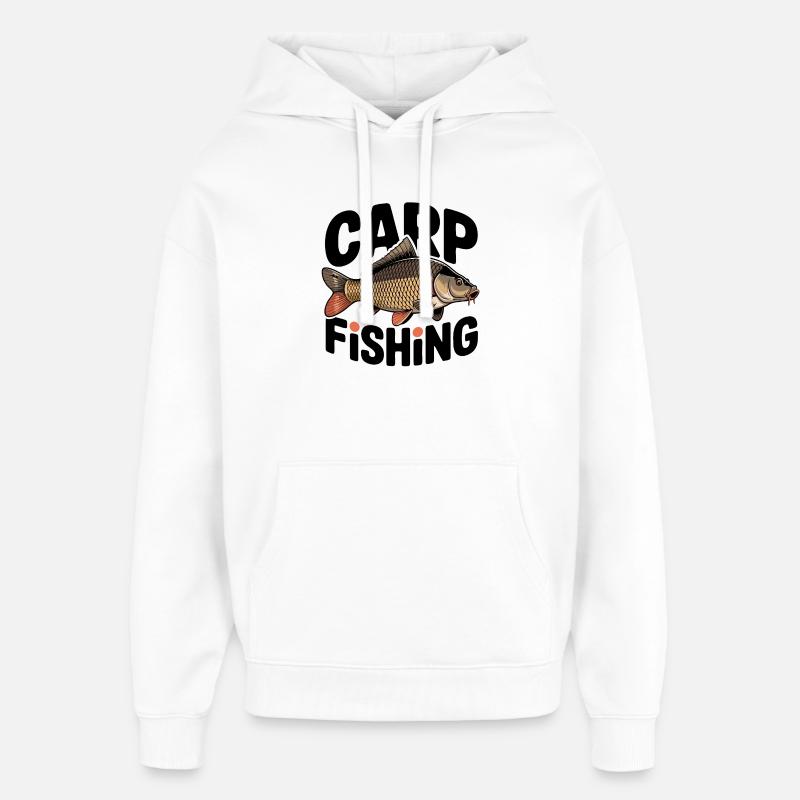 Pêche à la carpe - Sweat à capuche unisexe Stanley/Stella Oversized - blanc