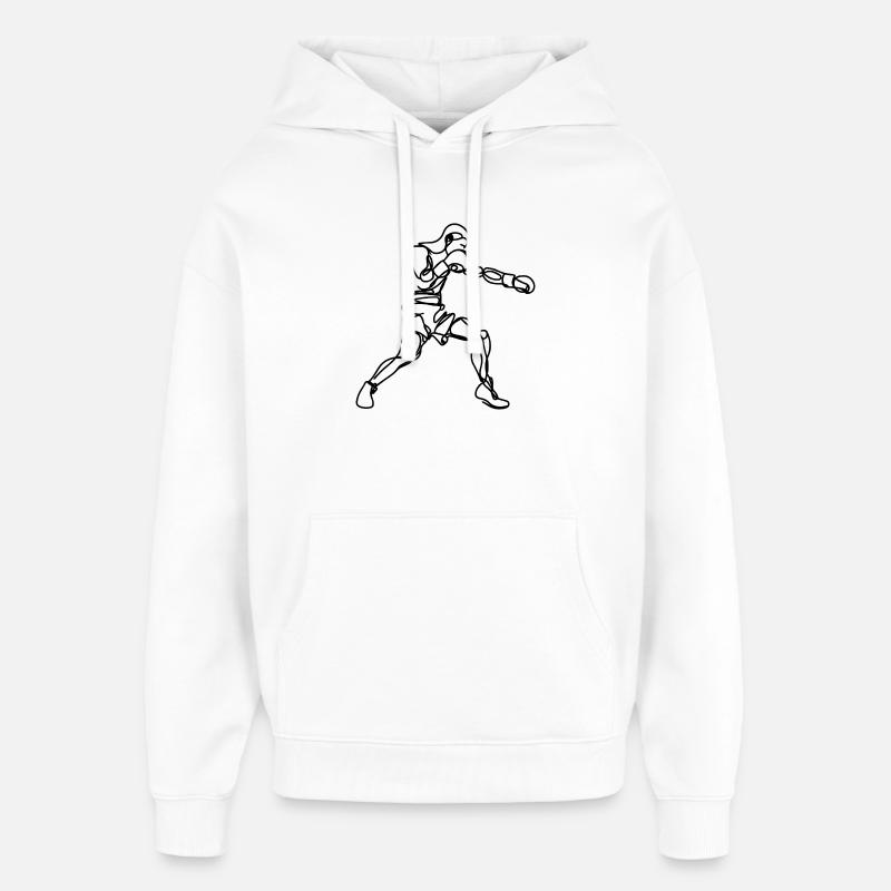 Graphismes de boxe - Sweat à capuche unisexe Stanley/Stella Oversized - blanc