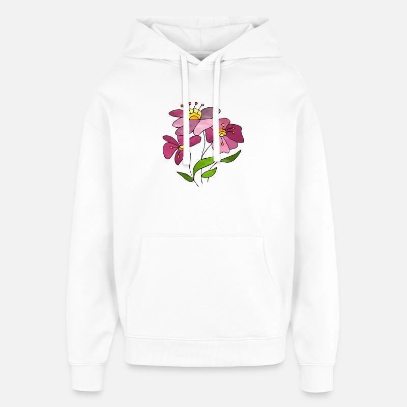 Fleur - Sweat à capuche unisexe Stanley/Stella Oversized - blanc