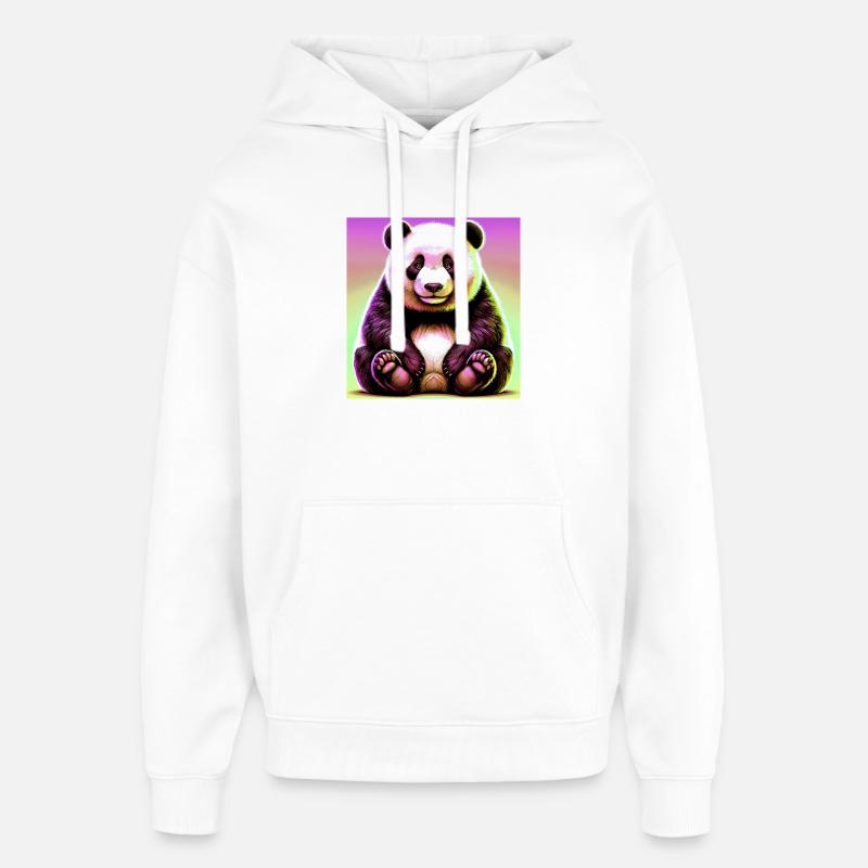 panda - Sweat à capuche unisexe Stanley/Stella Oversized - blanc