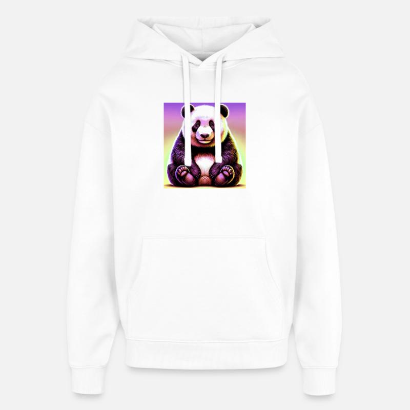 panda - Sweat à capuche unisexe Stanley/Stella Oversized - blanc