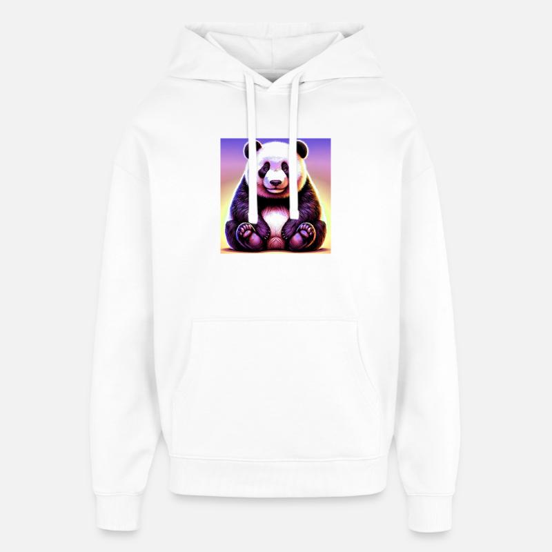 panda - Sweat à capuche unisexe Stanley/Stella Oversized - blanc