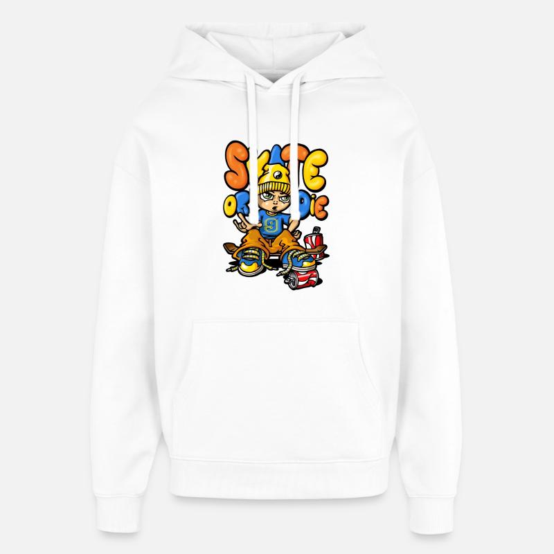 Skate et graffitis - Sweat à capuche unisexe Stanley/Stella Oversized - blanc