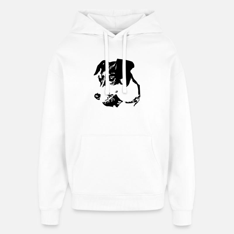 Tête de Jack Russell Terrier - Sweat à capuche unisexe Stanley/Stella Oversized - blanc