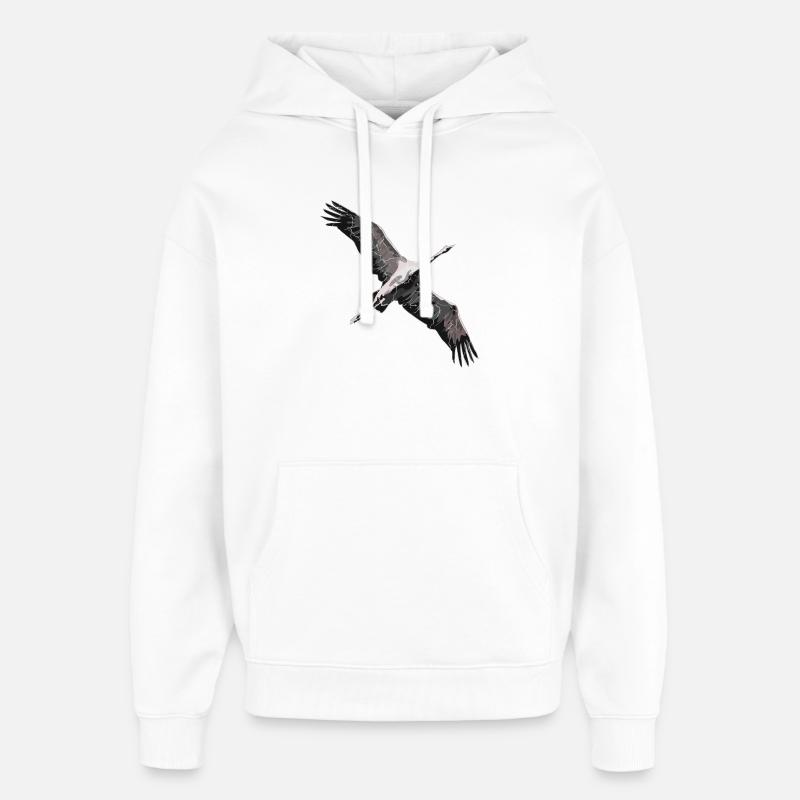 Grue volant vers le sud - Sweat à capuche unisexe Stanley/Stella Oversized - blanc