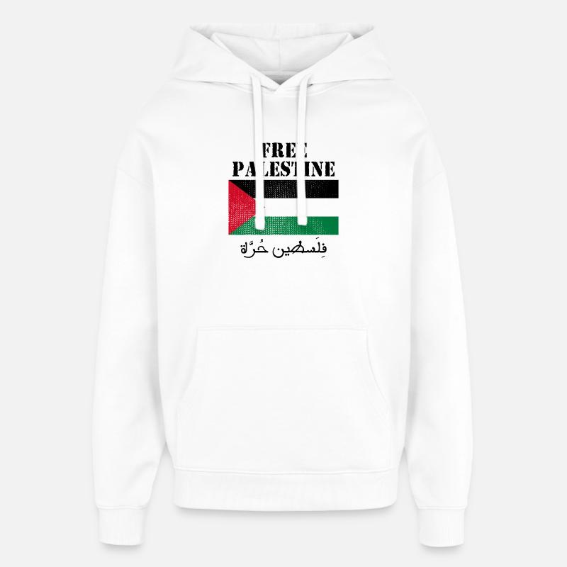 Drapeau de Palestine libre - Sweat à capuche unisexe Stanley/Stella Oversized - blanc