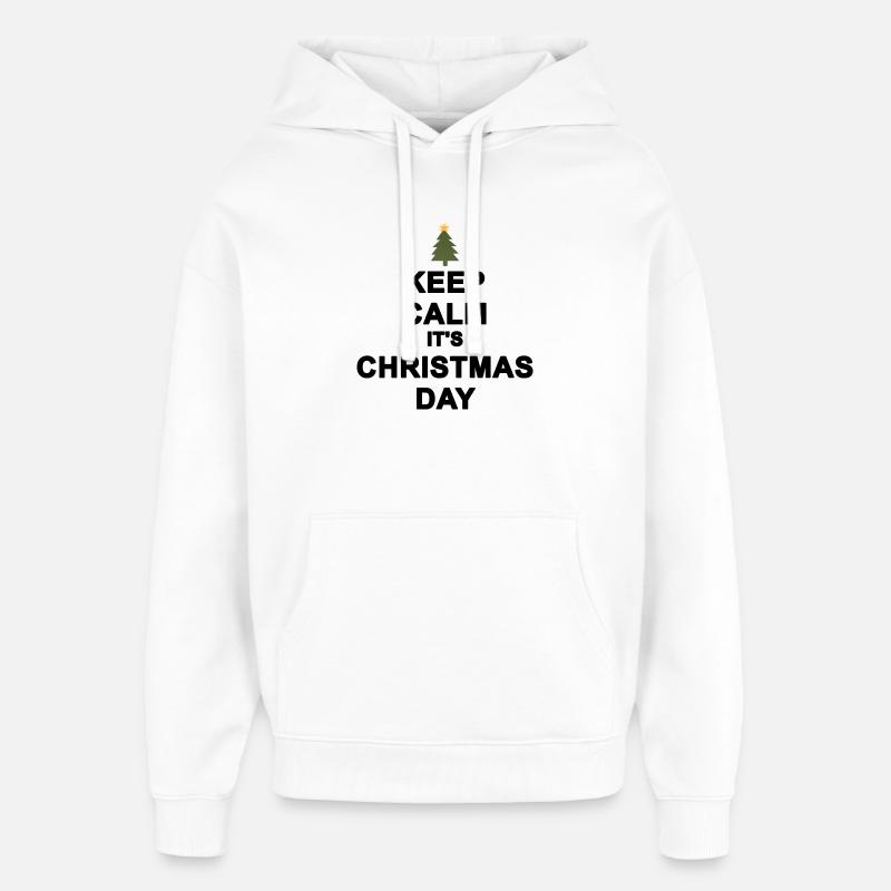 keep calm christmas - Sweat à capuche unisexe Stanley/Stella Oversized - blanc