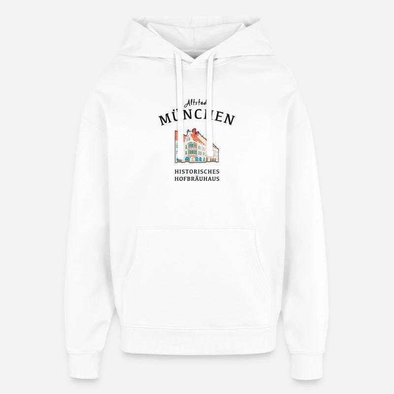 Munich, Hofbräuhaus historique, Bavière - Sweat à capuche unisexe Stanley/Stella Oversized - blanc