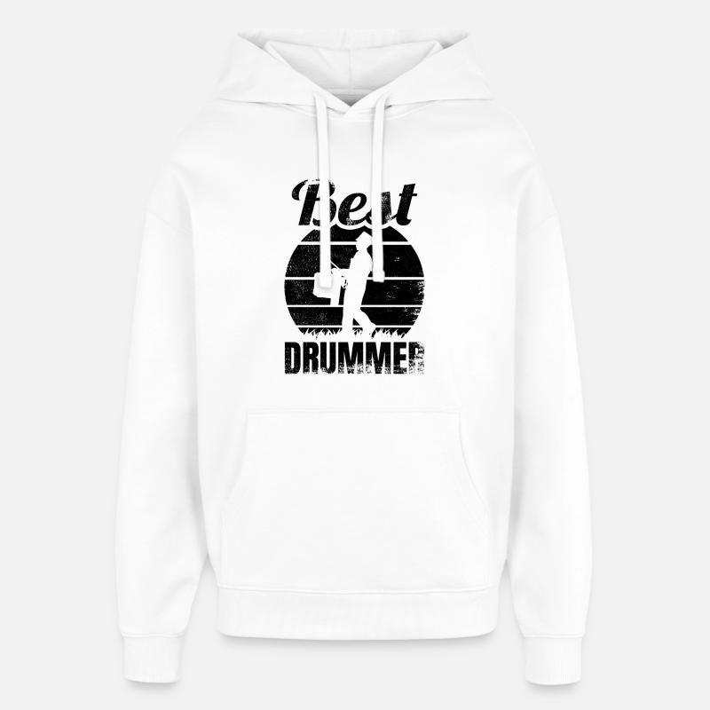 Drôle de batteur - Sweat à capuche unisexe Stanley/Stella Oversized - blanc