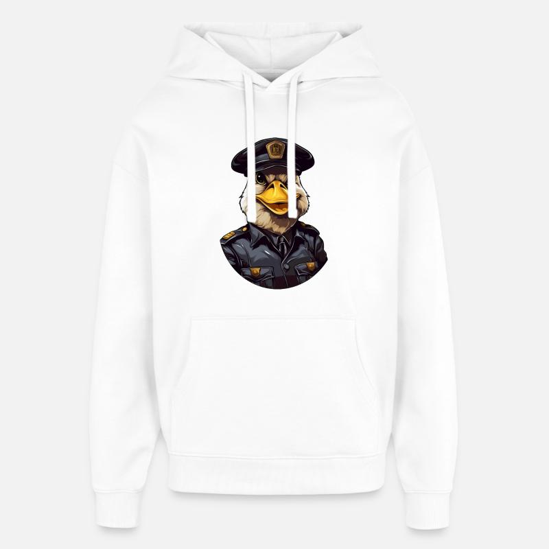 Canard policier - Sweat à capuche unisexe Stanley/Stella Oversized - blanc