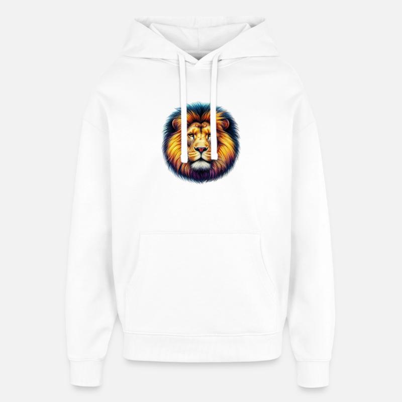Lion - Sweat à capuche unisexe Stanley/Stella Oversized - blanc