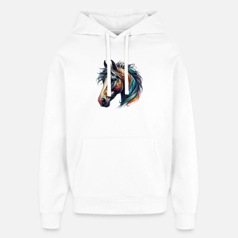 Cheval - Sweat à capuche unisexe Stanley/Stella Oversized - blanc