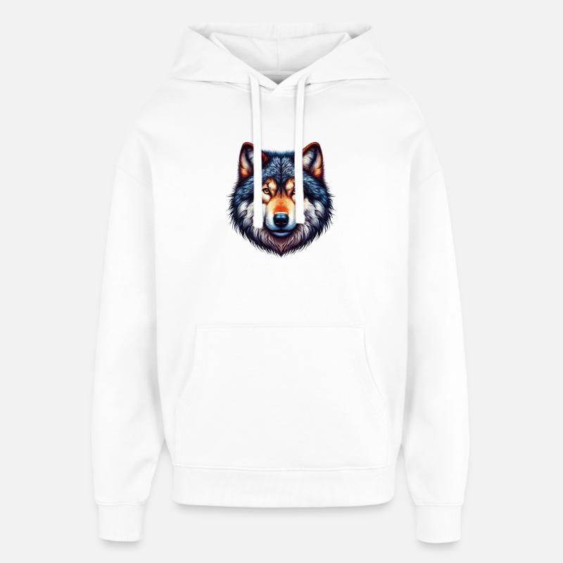 Loup - Sweat à capuche unisexe Stanley/Stella Oversized - blanc