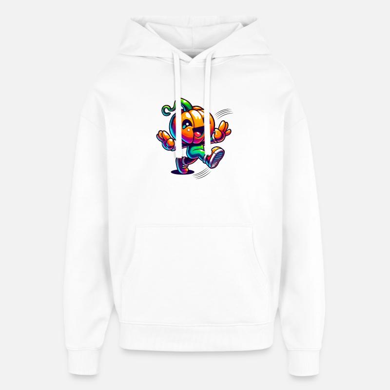 Citrouille dansante - mignon plaisir d’Halloween - Sweat à capuche unisexe Stanley/Stella Oversized - blanc