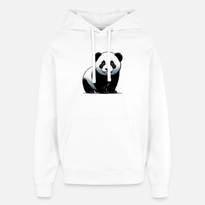 Panda - Sweat à capuche unisexe Stanley/Stella Oversized - blanc