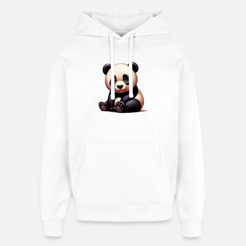 Panda - Sweat à capuche unisexe Stanley/Stella Oversized - blanc
