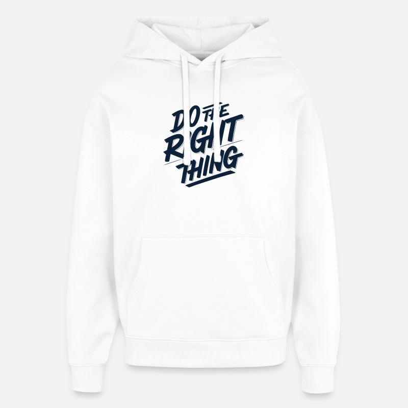 Faire ce qu’il faut 1 - Sweat à capuche unisexe Stanley/Stella Oversized - blanc