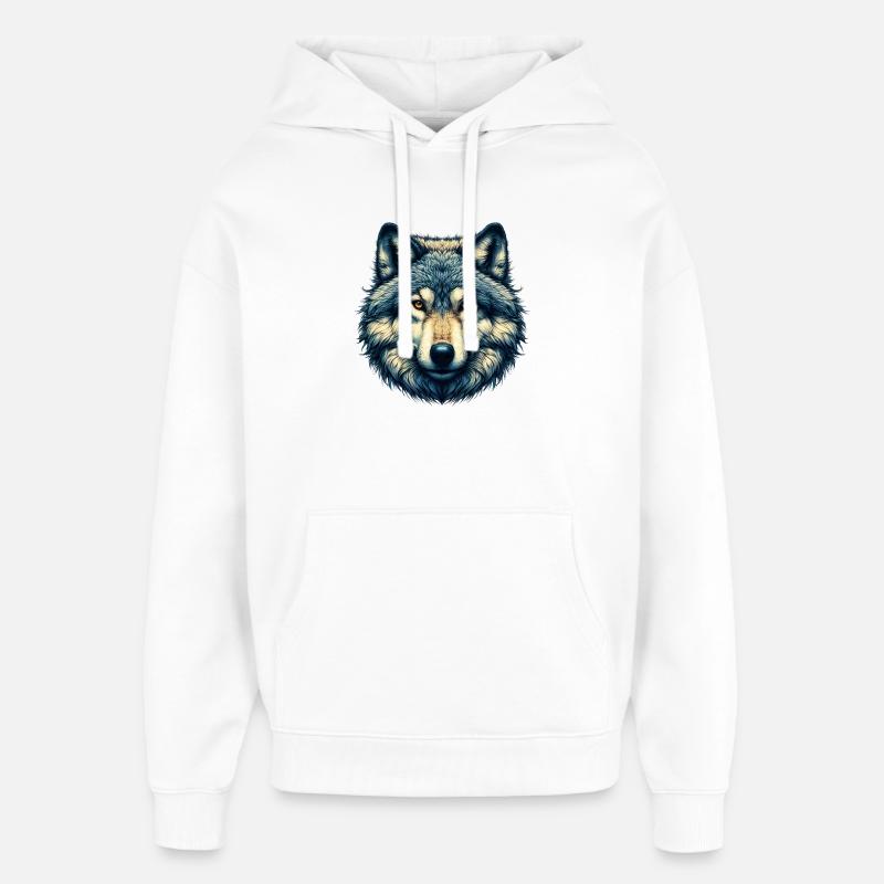 Loup - Sweat à capuche unisexe Stanley/Stella Oversized - blanc