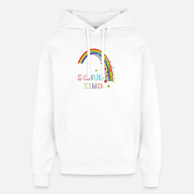 Écolier Arc-en-ciel - Sweat à capuche unisexe Stanley/Stella Oversized - blanc