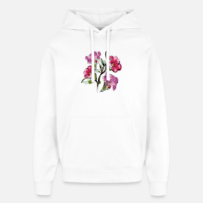 Bouquet Fleurs - Sweat à capuche unisexe Stanley/Stella Oversized - blanc