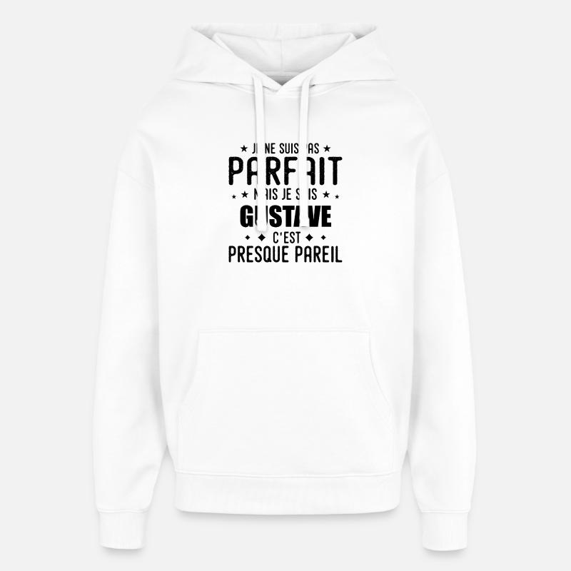 Gustave: authentisch, unvollkommen, oberflächlich, perfekt - Oversized Unisex Hoodie von Stanley/Stella - Weiß
