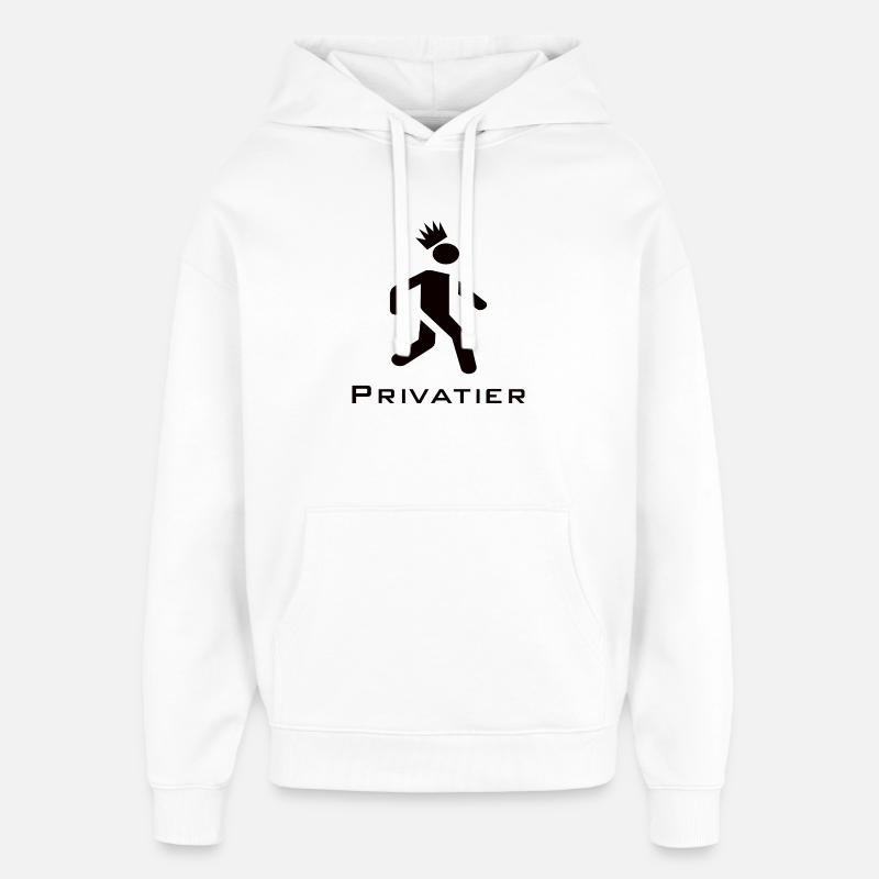 Privatier - Coureur avec Crown Design Black - Sweat à capuche unisexe Stanley/Stella Oversized - blanc