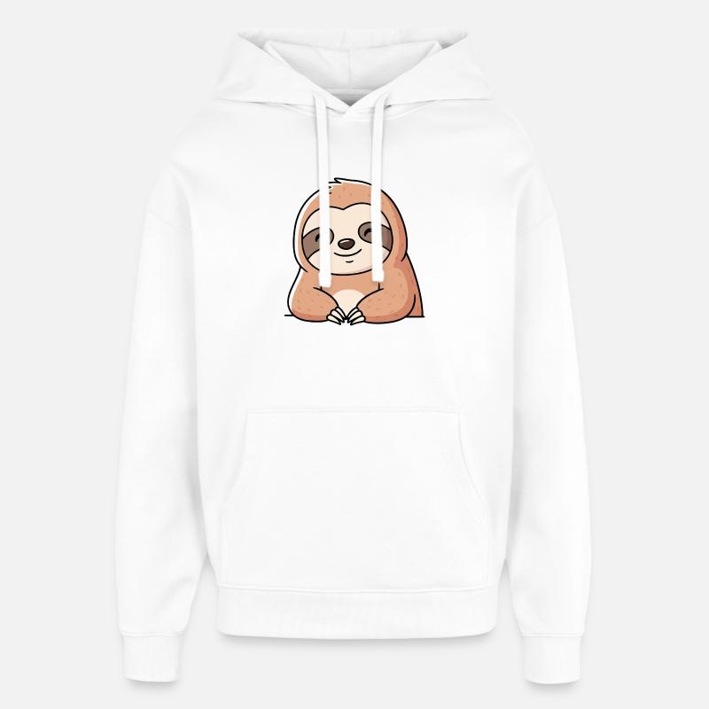 Dessin de paresseux mignon - Sweat à capuche unisexe Stanley/Stella Oversized - blanc