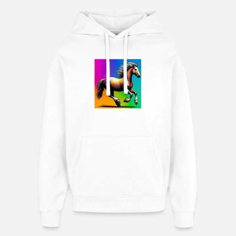 cheval - Sweat à capuche unisexe Stanley/Stella Oversized - blanc