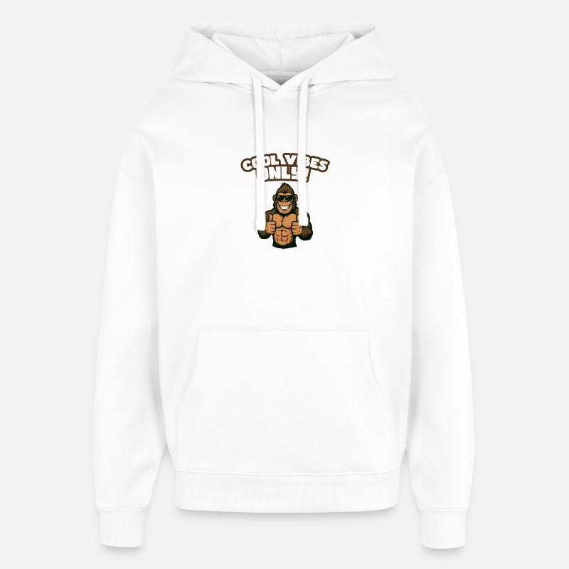 Gorille aux vibrations cool - Sweat à capuche unisexe Stanley/Stella Oversized - blanc