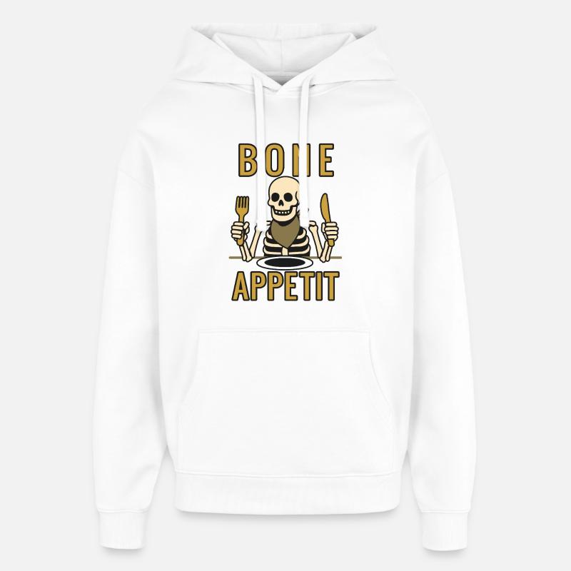 Appetit en os - Halloween 2025 - Sweat à capuche unisexe Stanley/Stella Oversized - blanc