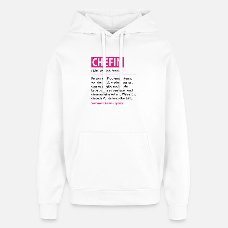 Lustige Chefin Managerin Definition Geschenk - Sweat à capuche unisexe Stanley/Stella Oversized - blanc