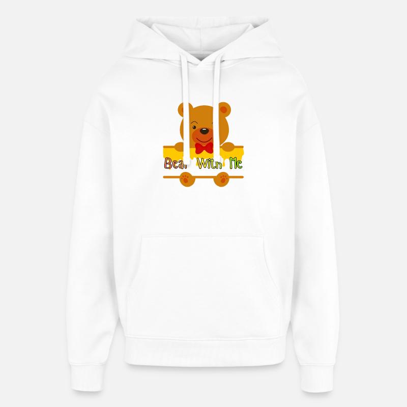 Bear With Me Cute Teddy Design - Sweat à capuche unisexe Stanley/Stella Oversized - blanc