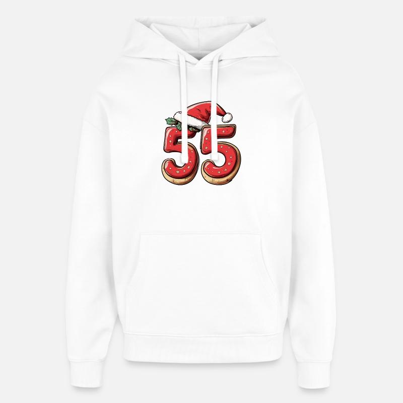 Biscuit de Noël à 55 chiffres - Sweat à capuche unisexe Stanley/Stella Oversized - blanc