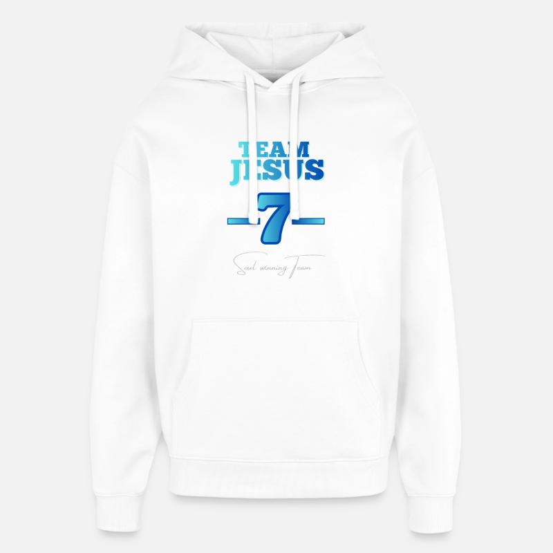 Team Jesus 7 – Équipe gagnante de l’âme - Sweat à capuche unisexe Stanley/Stella Oversized - blanc