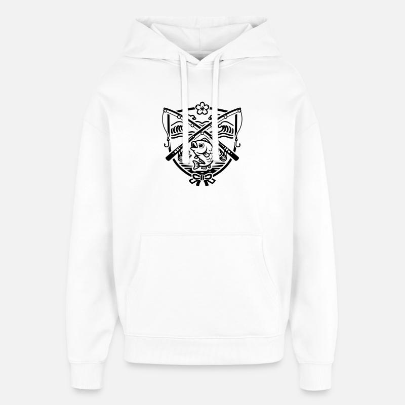 Crête de pêcheur japonaise - Sweat à capuche unisexe Stanley/Stella Oversized - blanc