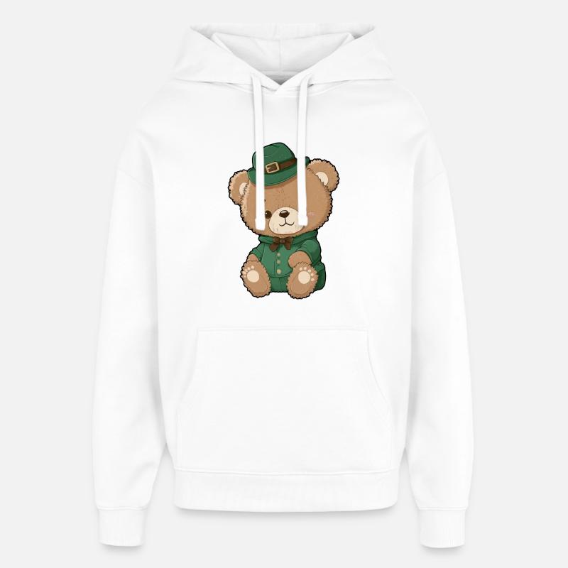 Ours lutin émeraude - Sweat à capuche unisexe Stanley/Stella Oversized - blanc