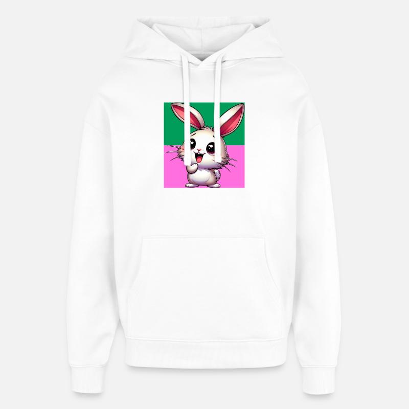 lapin - Sweat à capuche unisexe Stanley/Stella Oversized - blanc
